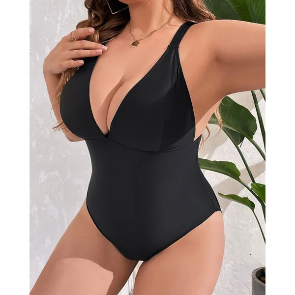 Classic V-Neck One-Piece Swimsuit
