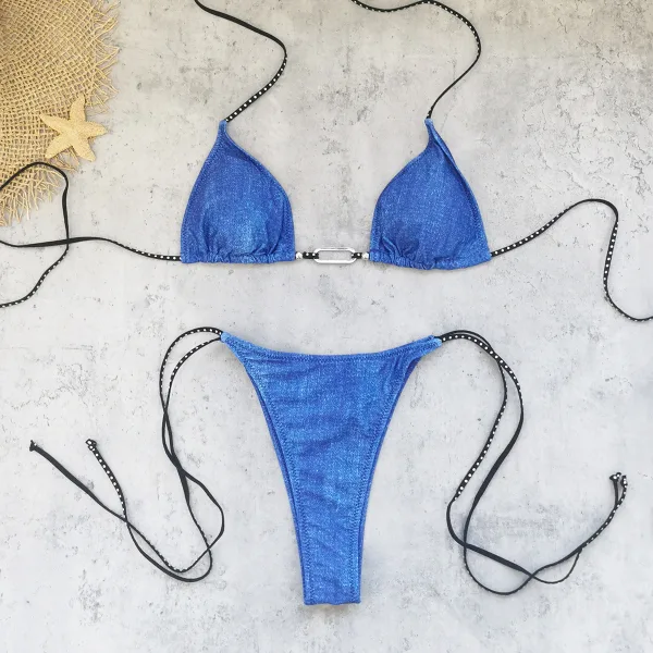 Minimalist Low-Waist Lace-Up Bikini Set