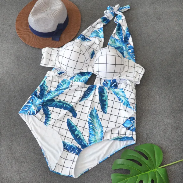 Coastal Backless One-Piece Swimsuit