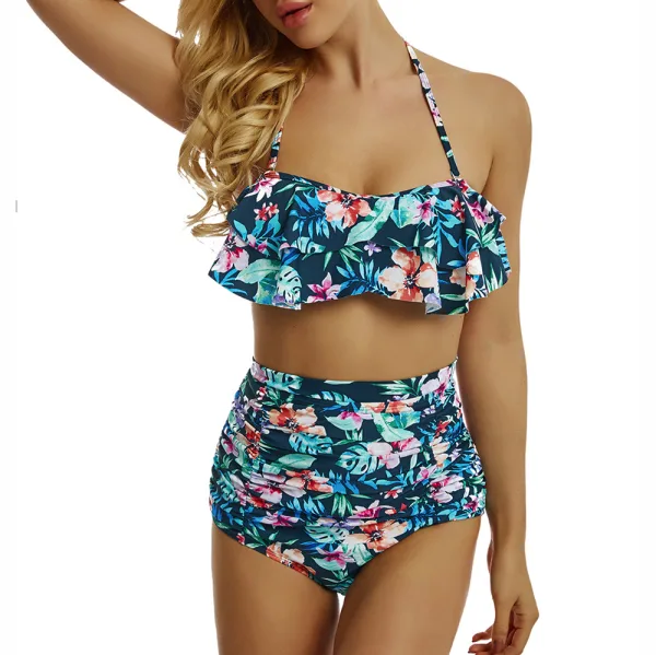 High-Waist Printed Bikini Set
