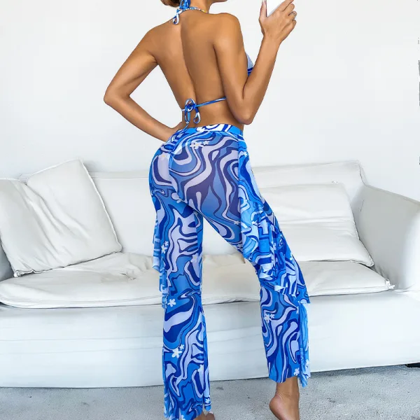 Three-Piece Bikini Set with Coordinating Cover-Up