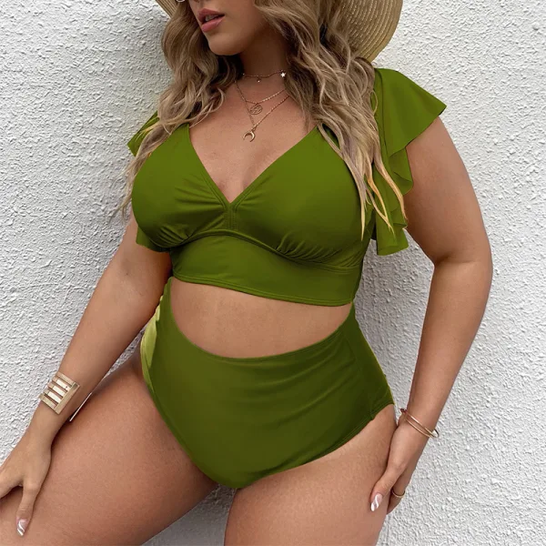 Ruffled High-Waist Two-Piece Bikini Set