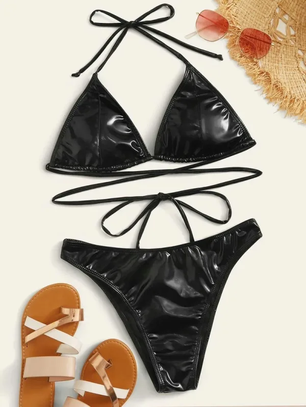 Lace-Up Two-Piece Bikini Set