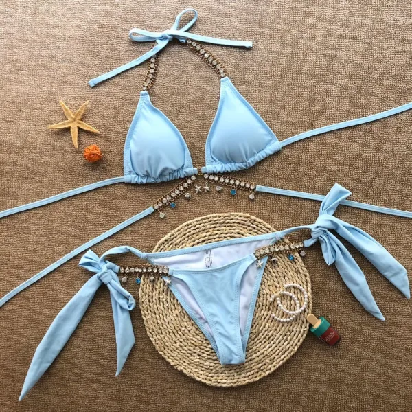 Pendant Strap Triangle Bikini Set