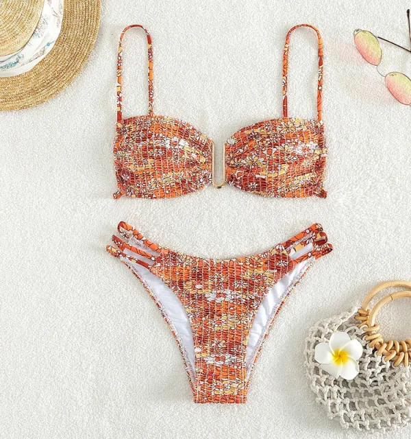 Floral High-Waist Bikini Set
