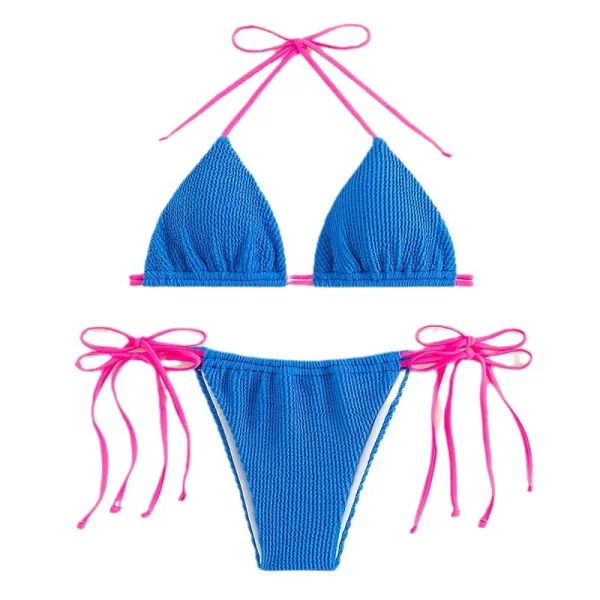Lace-Up Bikini Set in Solid Tones