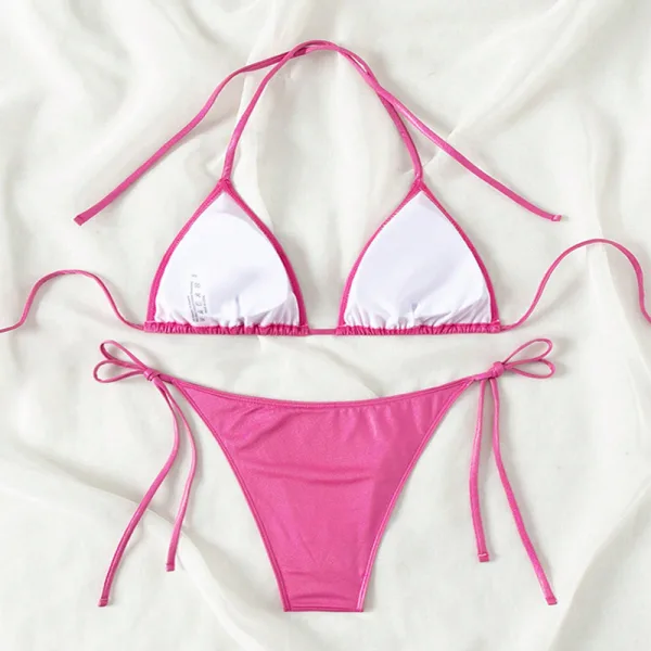 Solid High-Waist Bikini Set