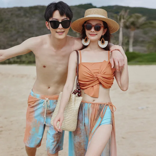 Three-Piece Bikini Set with Coordinating Sarong