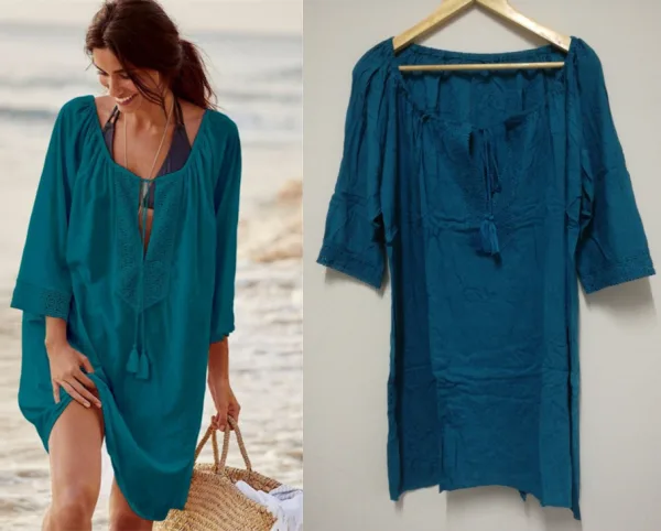 Lace Beach Cover-Up with Deep V-Neckline