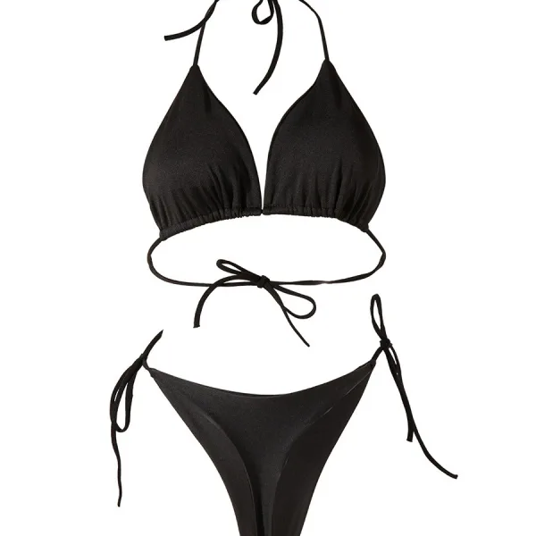 Lace-Up Minimalist Bikini Set