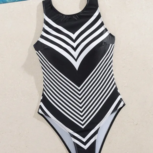 Classic Striped One-Piece Swimsuit