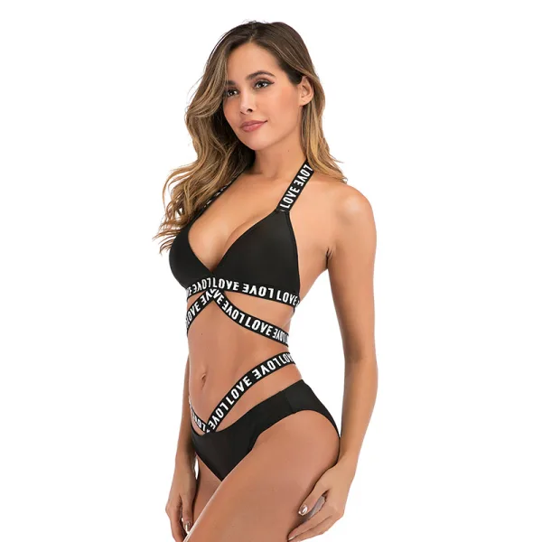 Printed Strappy Bikini Set