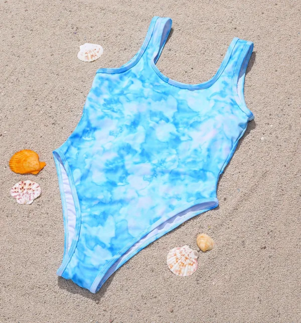 Tie-Dye Halter One-Piece Swimsuit