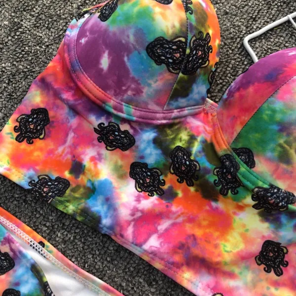 Gradient Backless Bikini Set