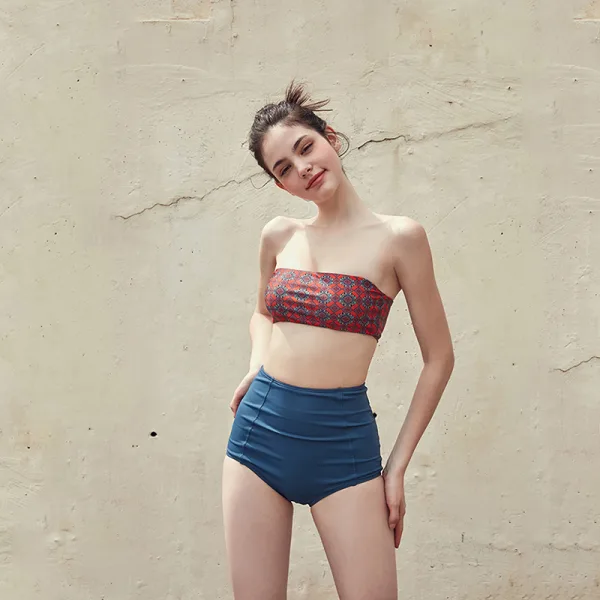 Astra High-Waisted Tube Bikini Set