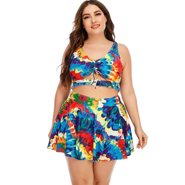 Floral Print High-Waisted Skirted Bikini Set