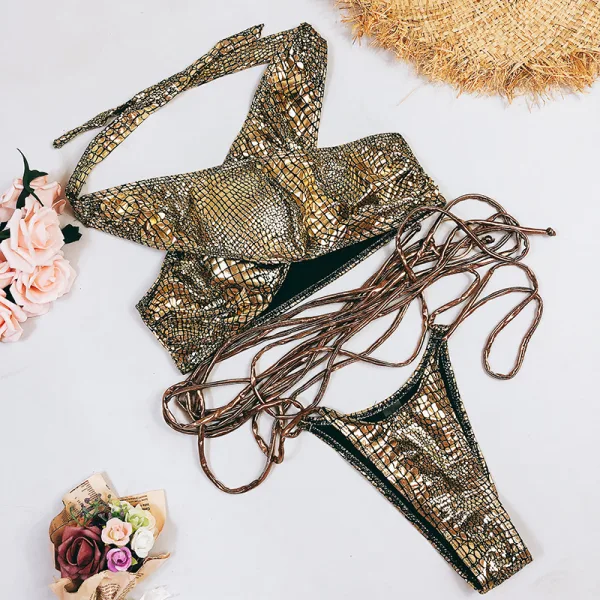 Serpent Print Strappy One-Piece Swimsuit