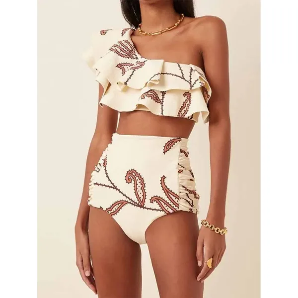 Nara One-Shoulder Ruffle Bikini Set