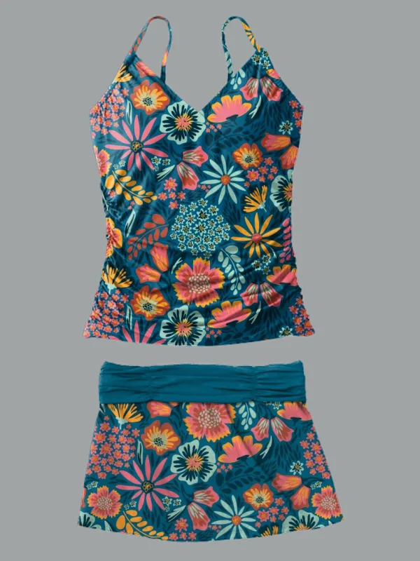 Floral Print Strappy One-Piece Swimsuit