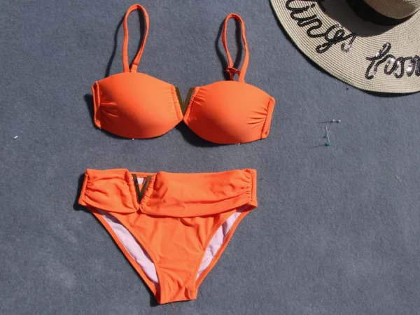 Minimalist Metal-Accent Bikini Set