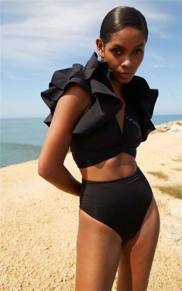 Lotus Sleeve One-Piece Swimsuit