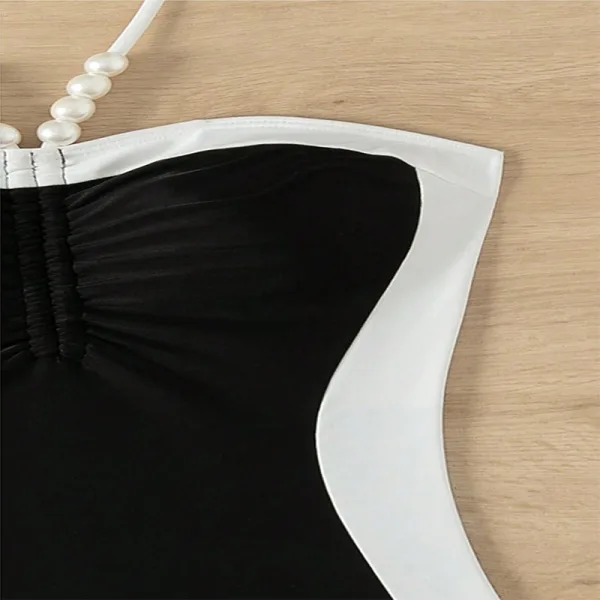 Pearl Spaghetti Strap One-Piece Swimsuit