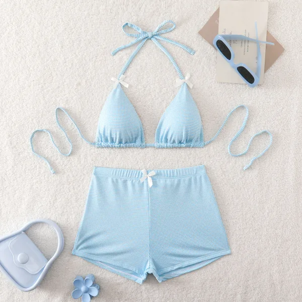 Aura Bow-Knot Backless Bikini Set