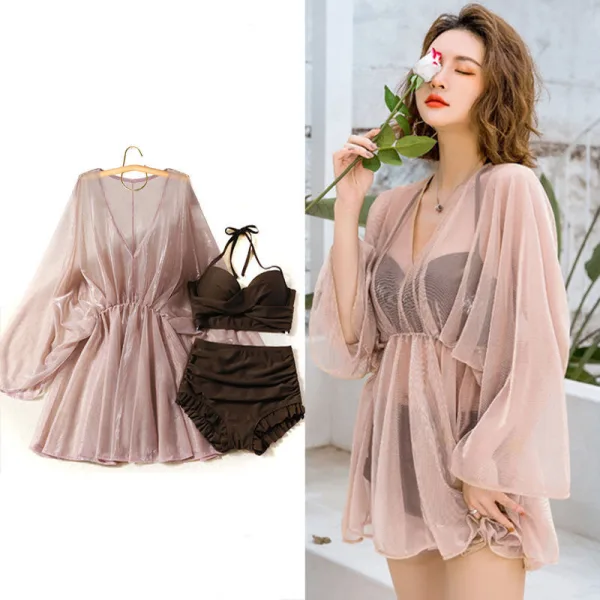 Three-Piece Bikini Set with Coordinating Cover-Up