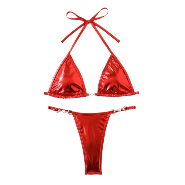 Pearl Detail Two-Piece Bikini Set