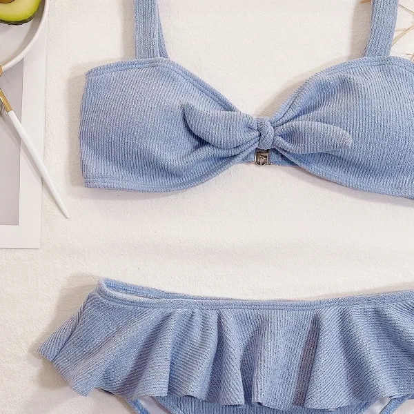 Ruffle Knit Bikini Set
