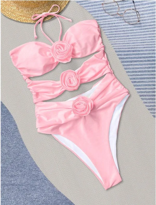 Floral Appliqué One-Piece Swimsuit