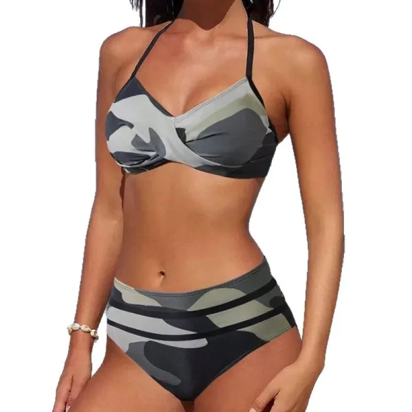 Camo-Print Two-Piece Bikini Set