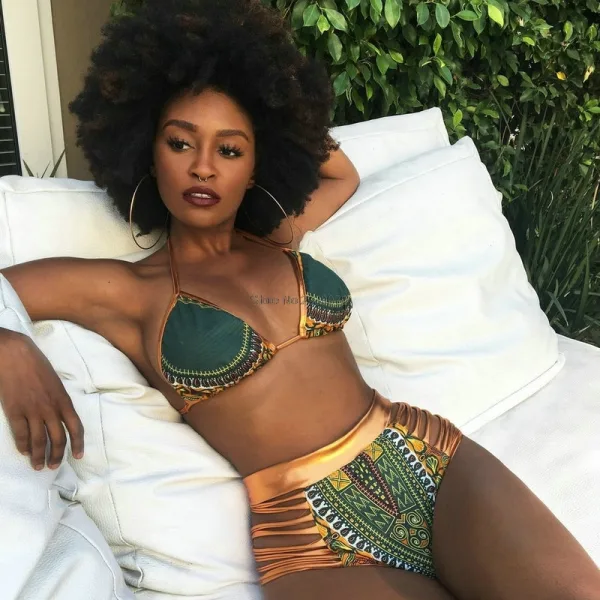 High-Waisted Bronzing Bikini Set