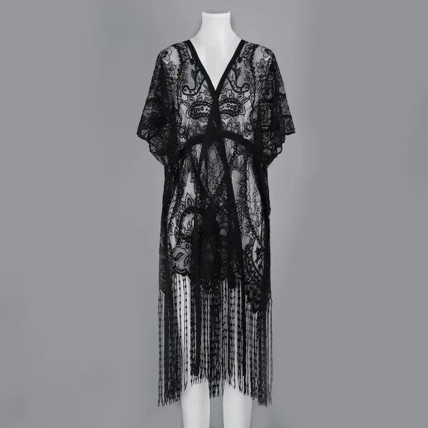 Lace Cashew Print Beach Shawl