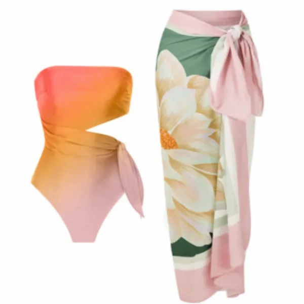 French-Style Printed One-Piece Swimsuit