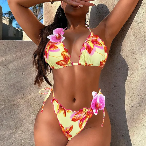 Classic Triangle Bikini Set in Sunny Yellow
