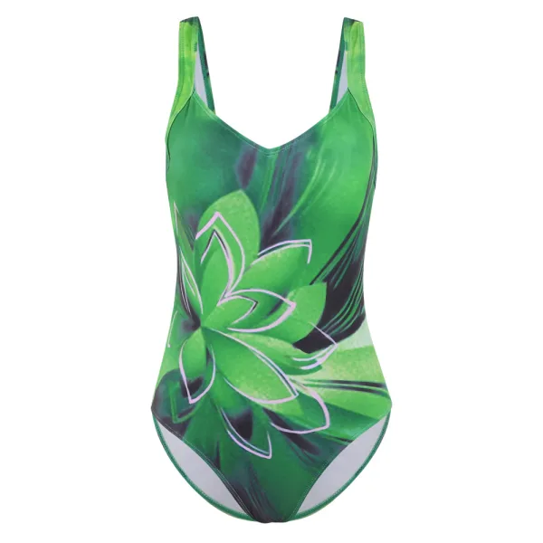 Floral Print One-Piece Swimsuit with Crisscross Straps