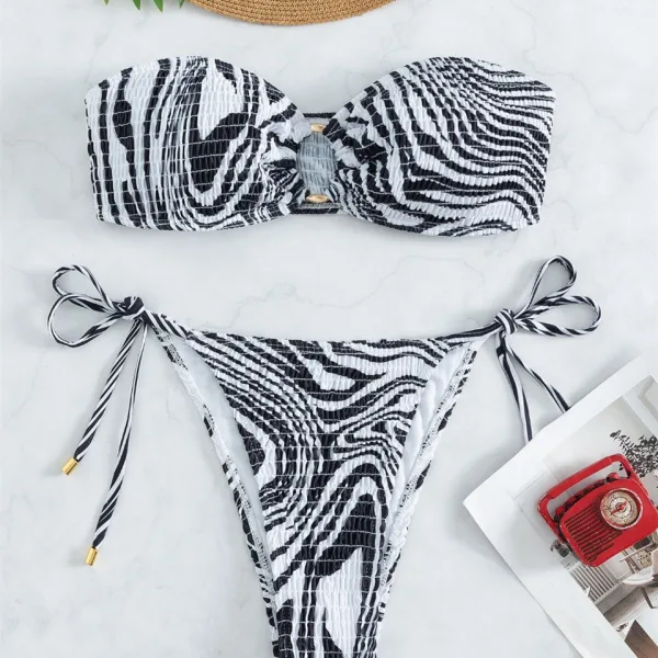 Monochrome Printed Bikini Set