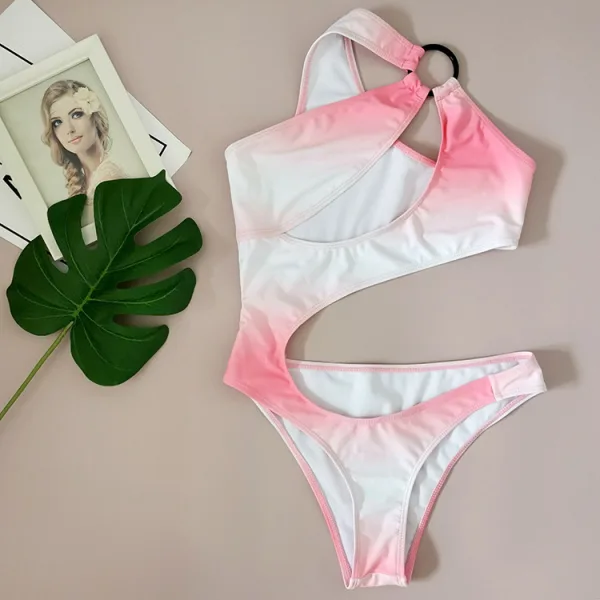 Gradient Cutout One-Piece Swimsuit