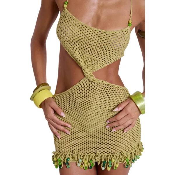 Sereia Minimalist Solid Green Beach Cover-Up Set