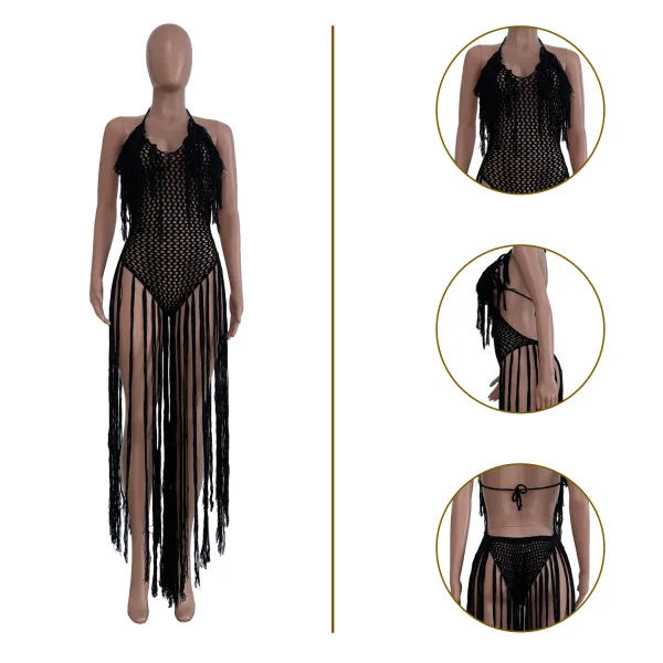Fringe Detail Cutout One-Piece Swimsuit