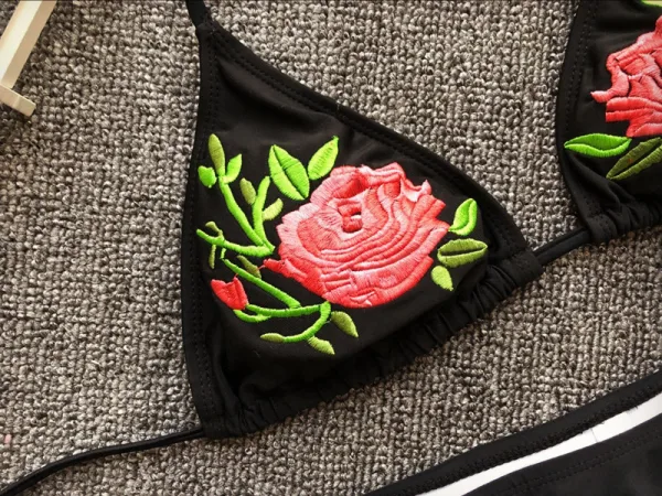 Embroidered Two-Piece Bikini Set