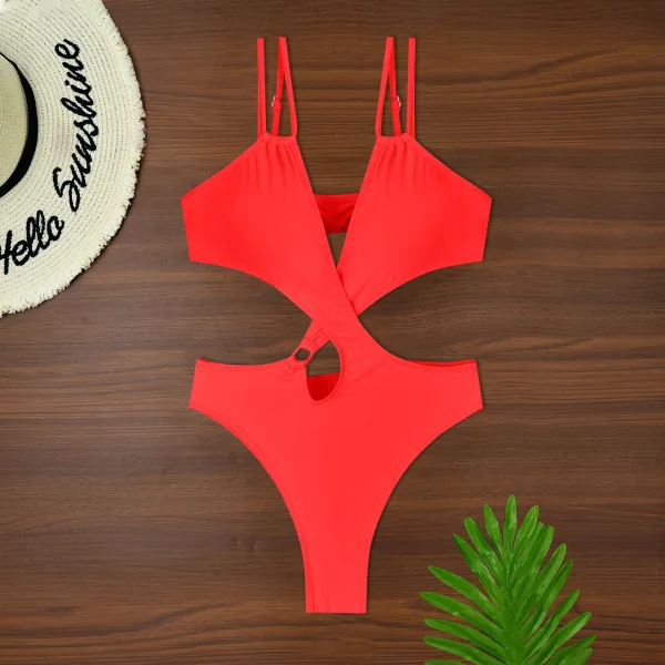 Minimalist Solid One-Piece Swimsuit