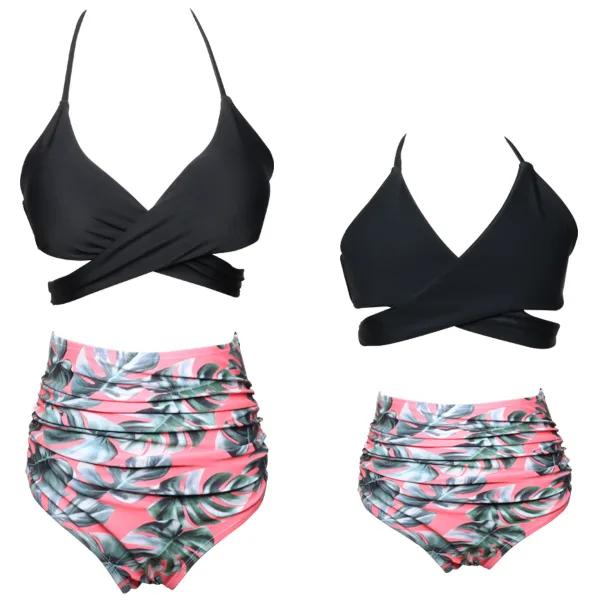 Sereia Printed Ruffle High-Waist Bikini