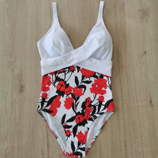 Stripe Print One-Piece Swimsuit