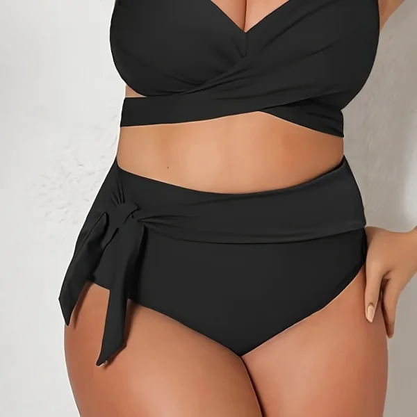 Black High-Waist Two-Piece Swimsuit