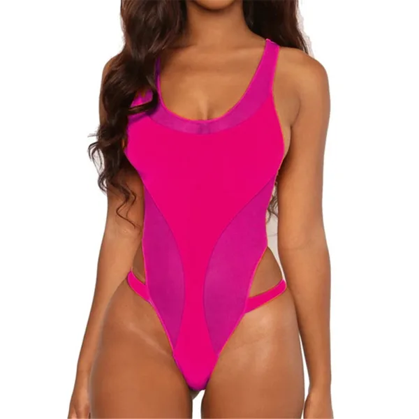 Solid Colour One-Piece Swimsuit