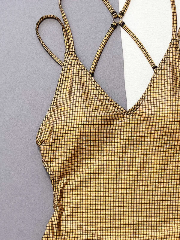 Metallic Gold One-Piece Swimsuit