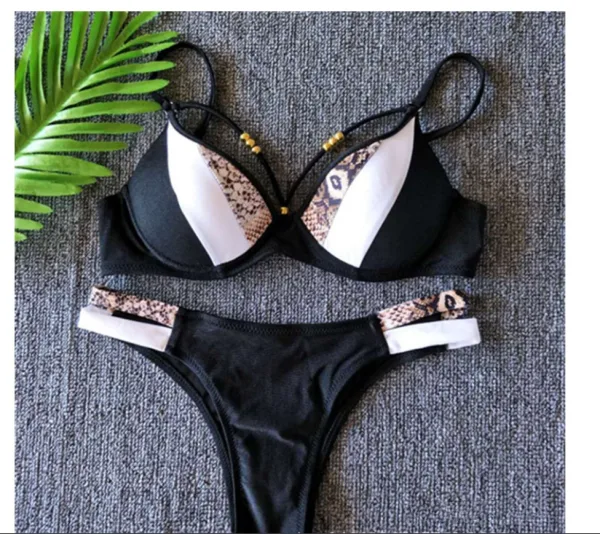 Serpent Print Bikini with Underwire Support