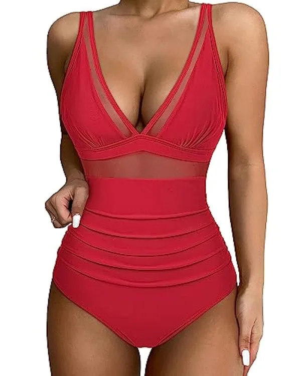 Classic High-Waist One-Piece Swimsuit